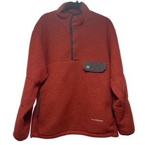 AND WANDER unisex Calamai Fleece & wool tech pullover Sweater in Rust